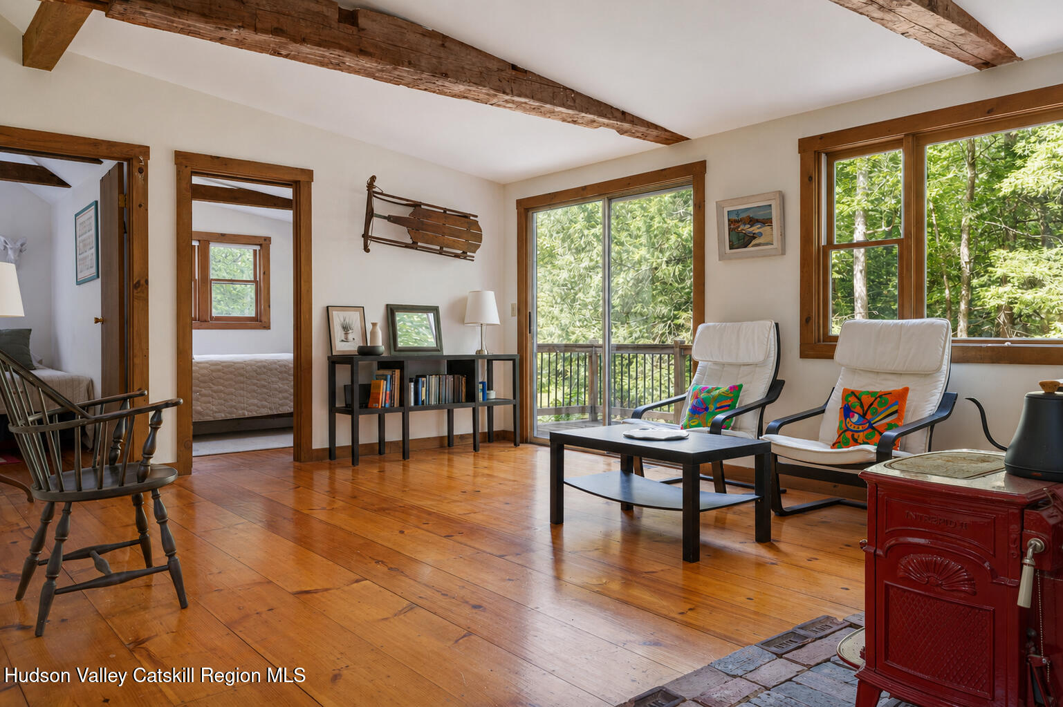 22 Old Mill Road Stephentown, NY 12169 - Photo 37 of 55 a living room with fireplace furniture and a large window