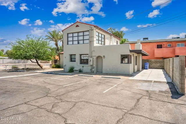 a view of a house with a patio