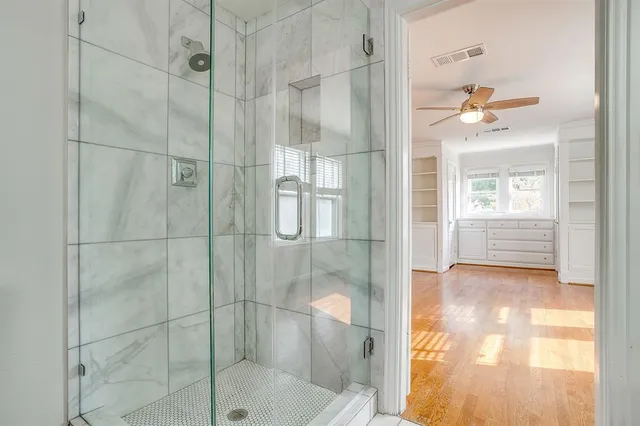 a bathroom with a shower