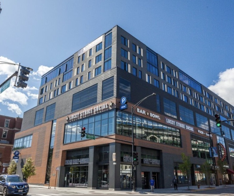 a front view of a building