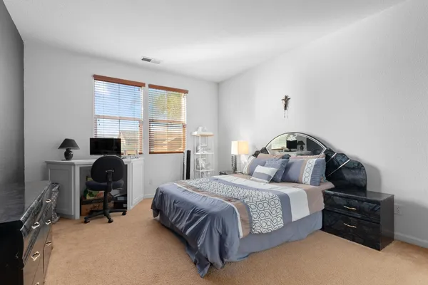a palm tree sitting in front of a house with a big yard