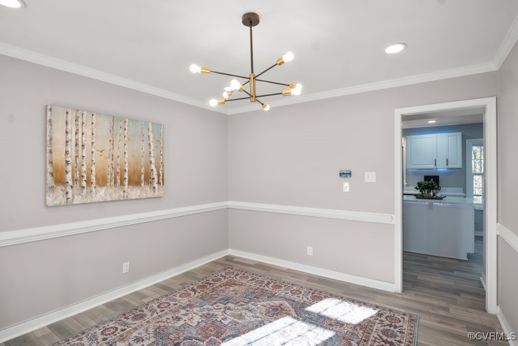 13906 2 Notch Road Midlothian, VA 23112 - Photo 19 of 39 Dining Room LVP flooring, crown & Chair molding, a