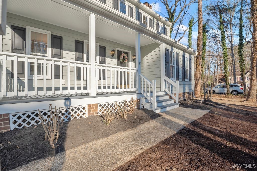 13906 2 Notch Road Midlothian, VA 23112 - Photo 4 of 39 View of exterior entry featuring covered porch
