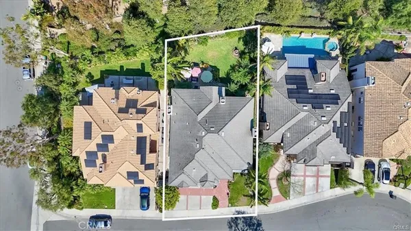 an aerial view of multiple house