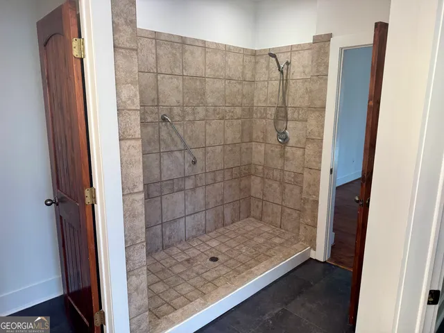 a bathroom with a shower