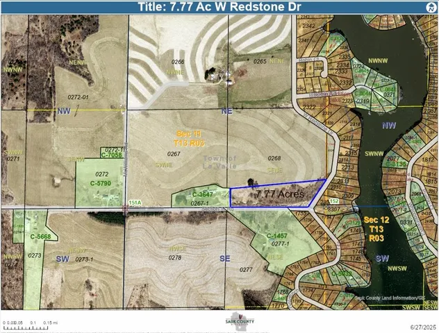 $125,000 | 7.77-acres West Redstone Drive, La Valle, WI 53941