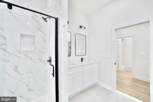 a view of a tall buildings from a street