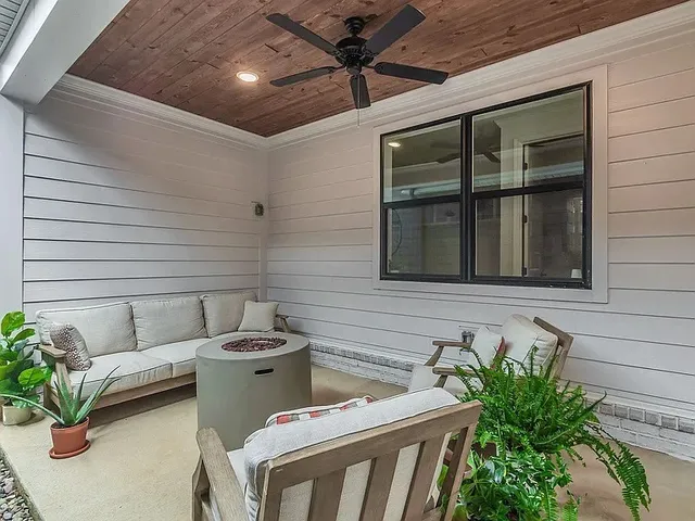 a outdoor living space with furniture