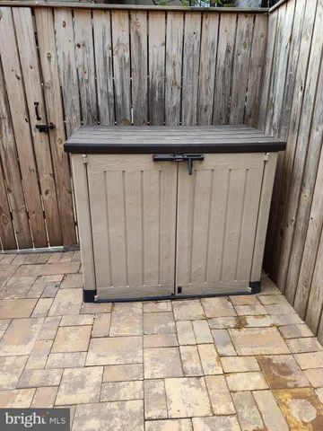 a view of wooden door