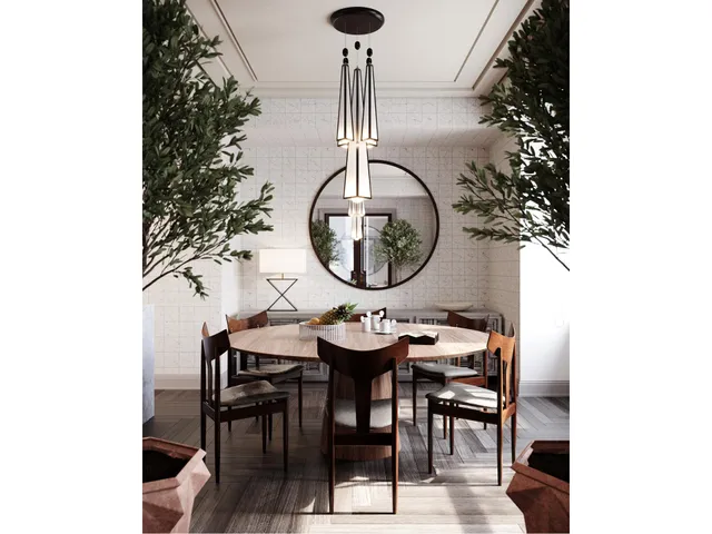 a view of a hallway with wooden floor and a living room