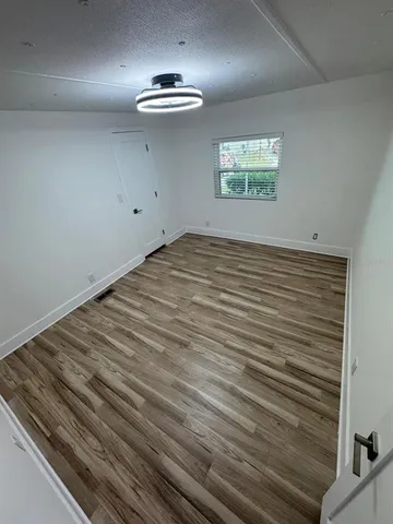 a view of a room with racks on the wall