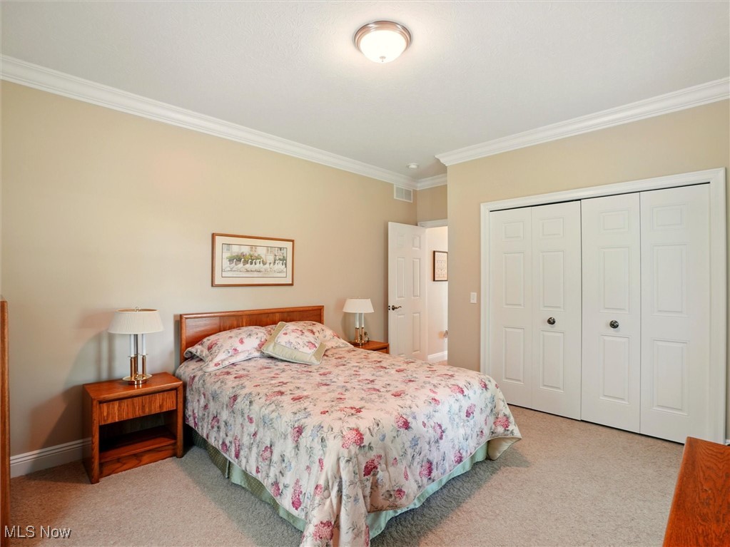 4440 Rutledge Avenue Ashtabula, OH 44004 - Photo 14 of 50 Bedroom with crown molding, carpet floors, and a closet