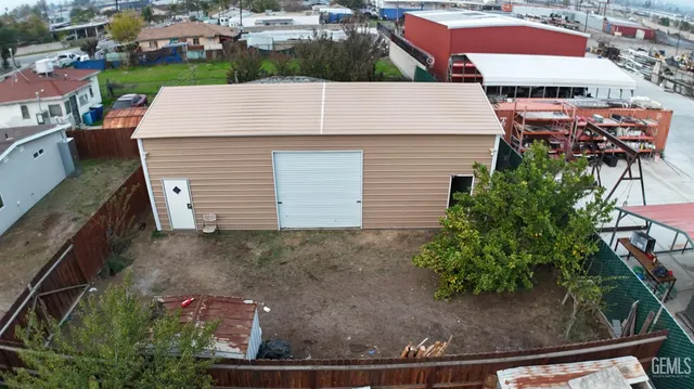 an aerial view of a house with terrace