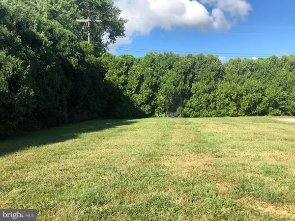 a view of yard with swimming pool and green space