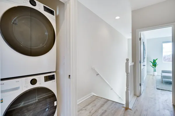 a view of washer and dryer in a utility room