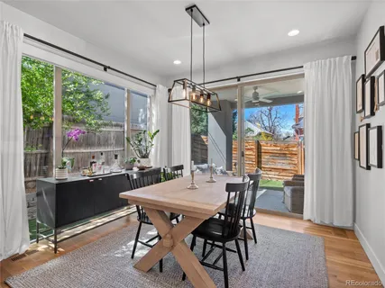 a table and chairs in a room
