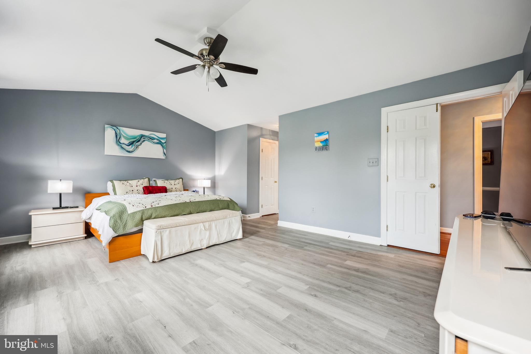 6132 Cornwall Terrace Frederick, MD 21701 - Photo 15 of 48 a bedroom with a bed and a ceiling fan