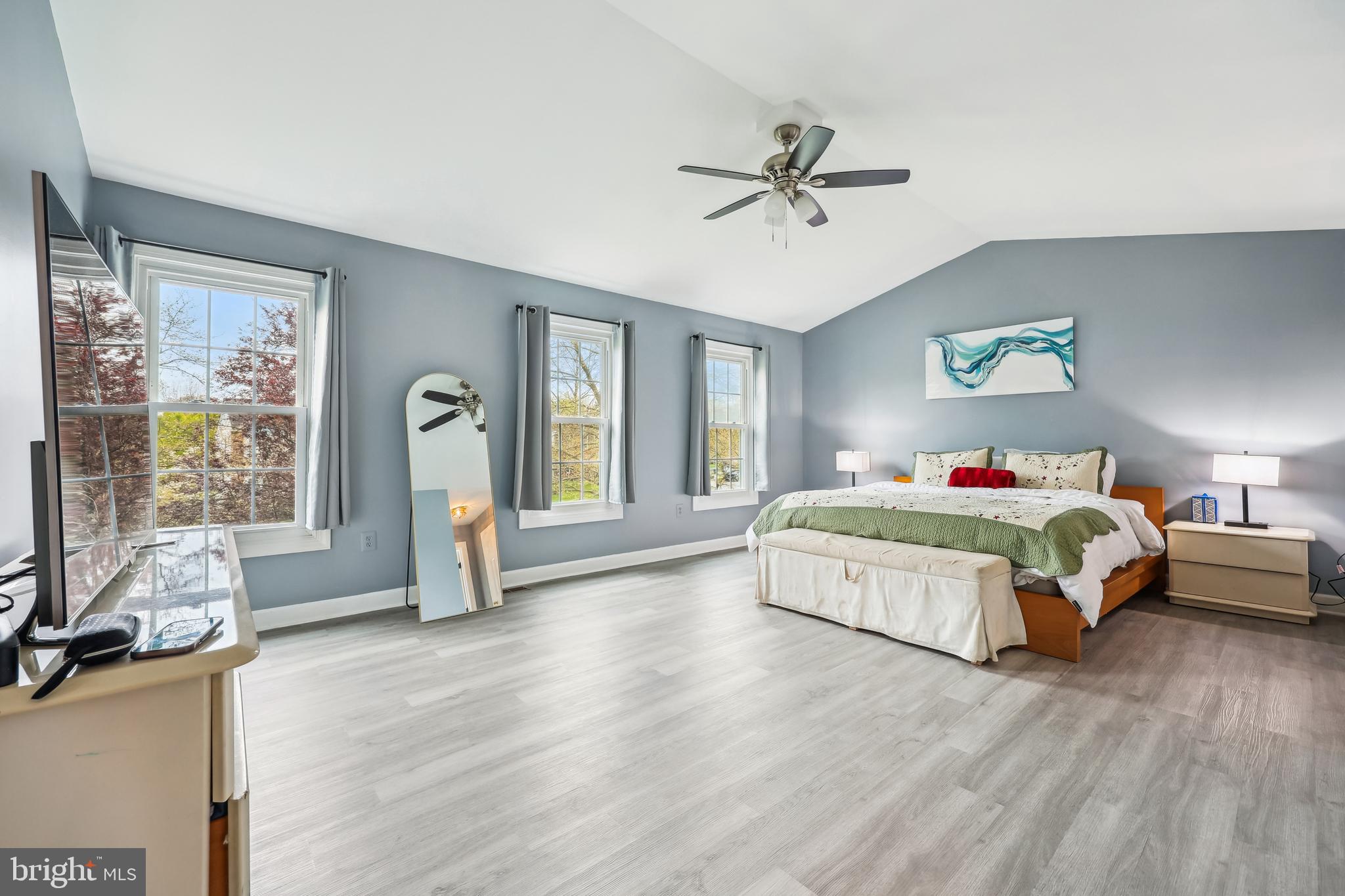6132 Cornwall Terrace Frederick, MD 21701 - Photo 17 of 48 a spacious bedroom with a bed and glass door