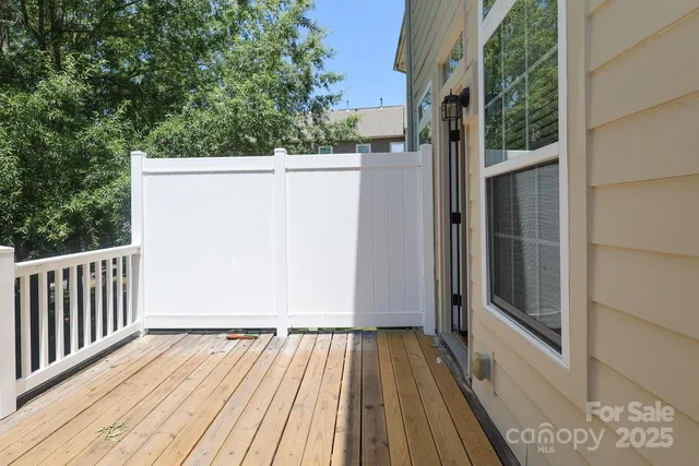 a view of a wooden deck