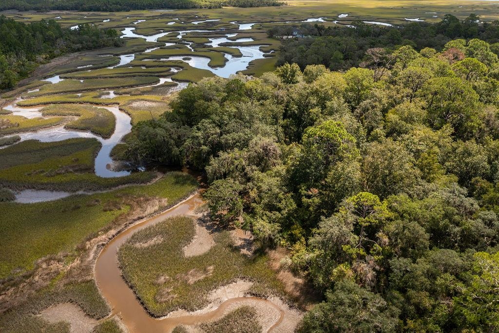 0 Pine Island Road St. Augustine, FL 32095 - Photo 6 of 39 Aerial overview of property's location featuring a nearby body of water and a heavily wooded area