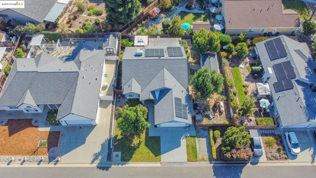 an aerial view of multiple house