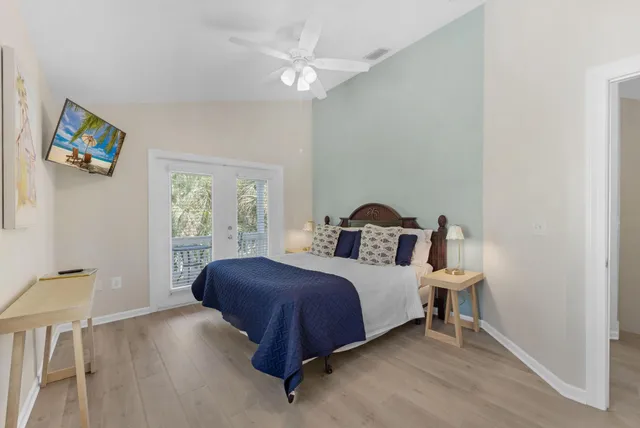 a view of a balcony dining area