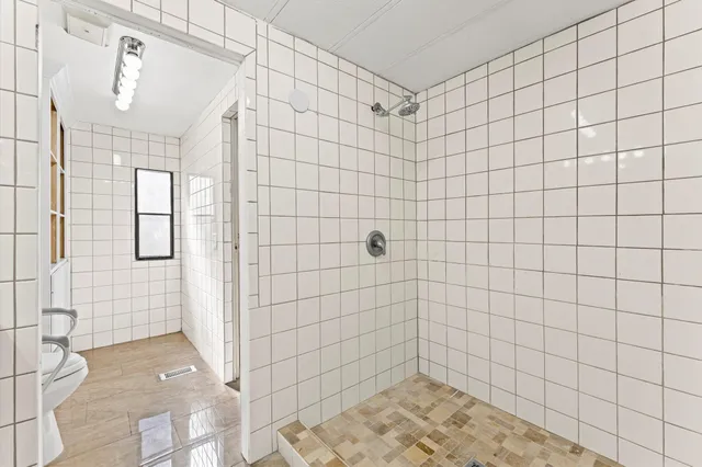a bathroom with a shower