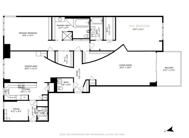 a city view with tall buildings