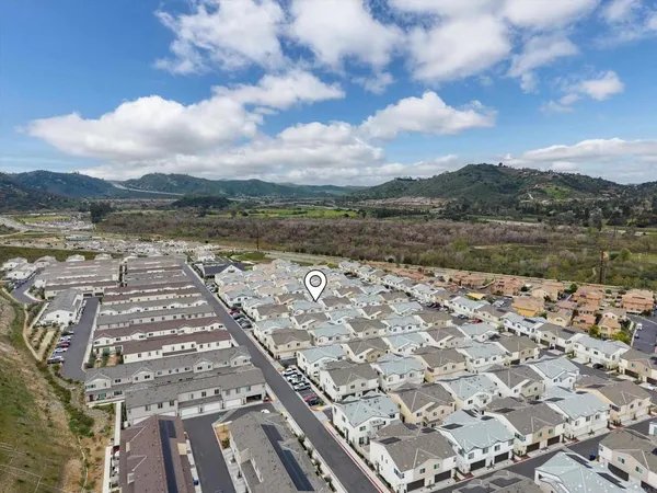 a view of a street with houses
