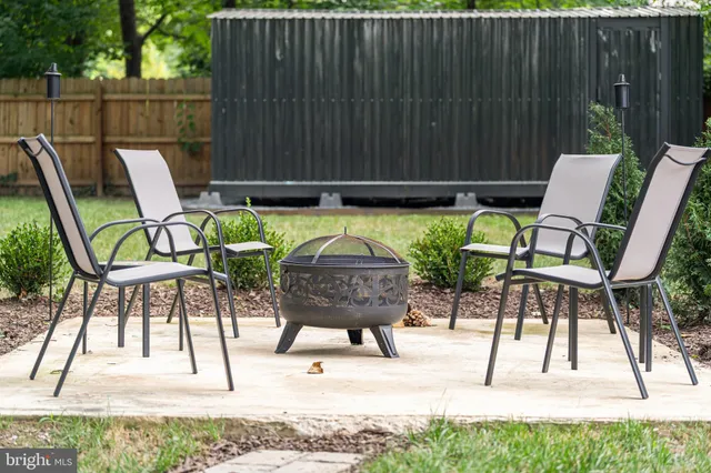 a view of outdoor space with seating space