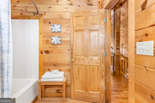 a bathroom with a shower