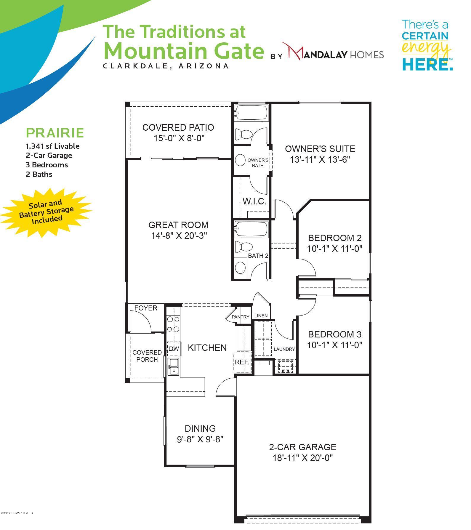 557 Ruffner Lane Clarkdale, AZ 86324 - Photo 2 of 2 The Traditions Prairie Floorplan for MLS