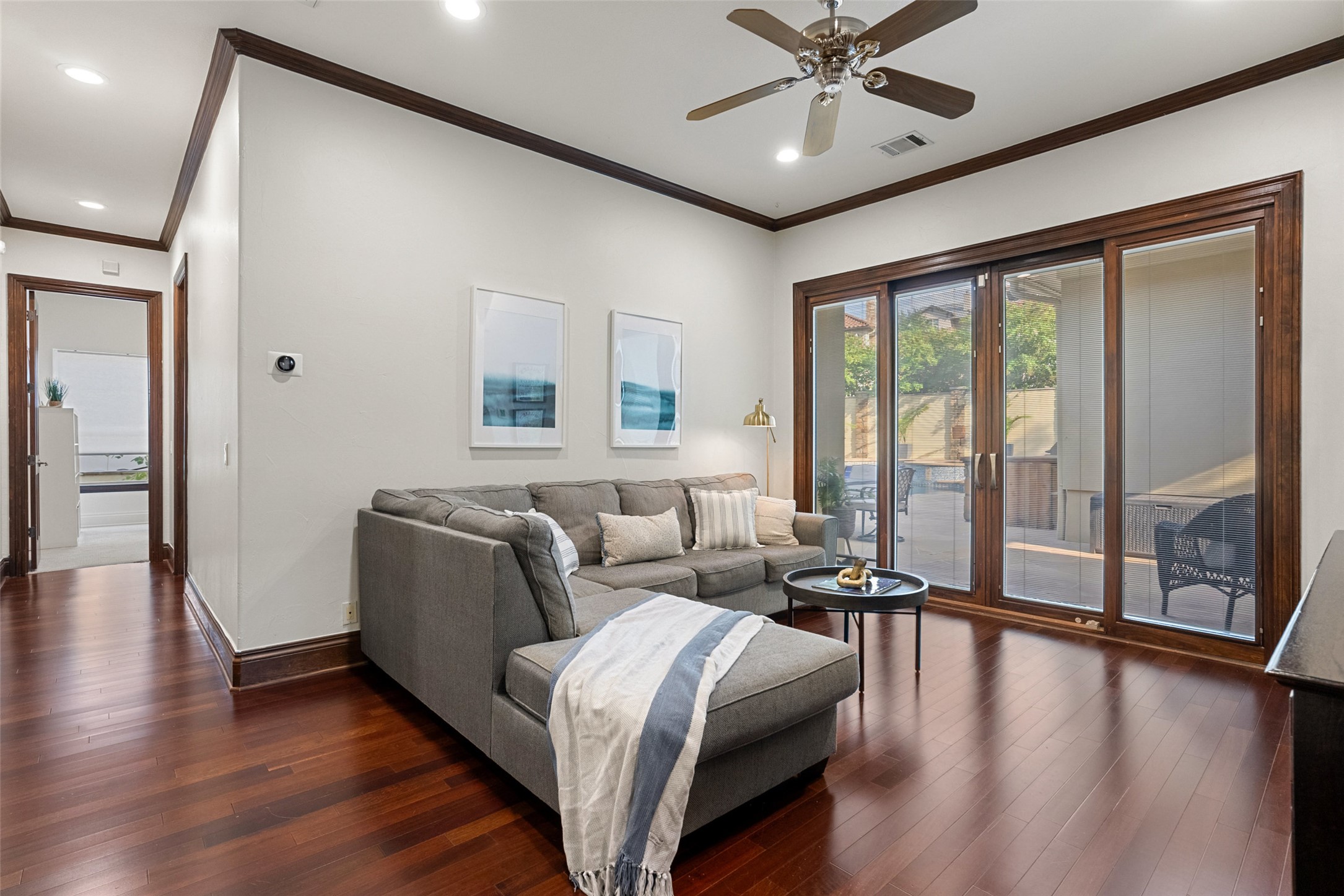 12027 Pleasant Panorama View Austin, TX 78738 - Photo 20 of 40 Nicely sized game room located on 2nd level (1/2 flight up) - opens to private pool area and yard