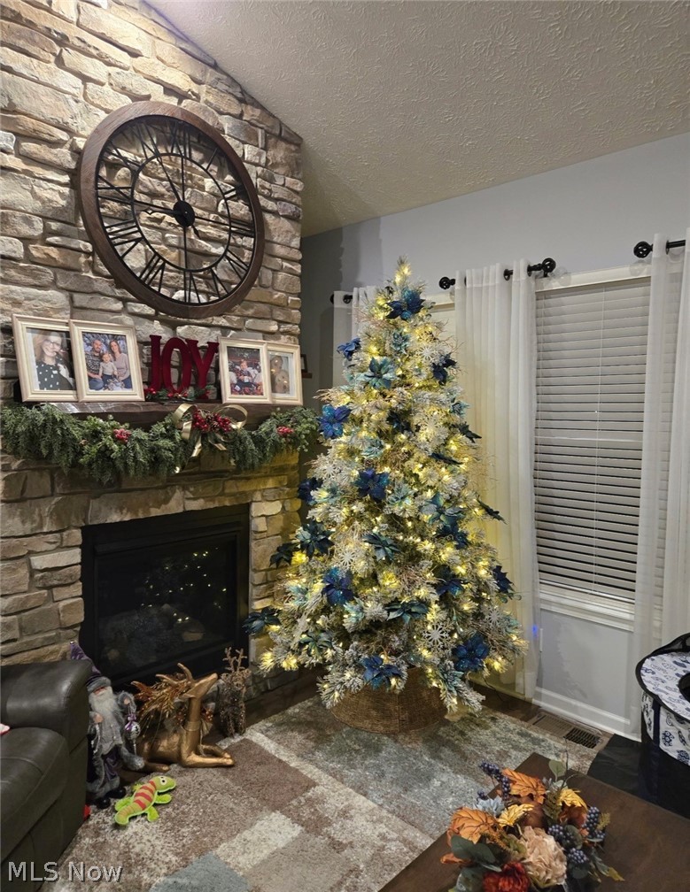 109 West Spring Drive Elyria, OH 44035 - Photo 8 of 46 Vaulted ceiling with an impressive stone fireplace feature