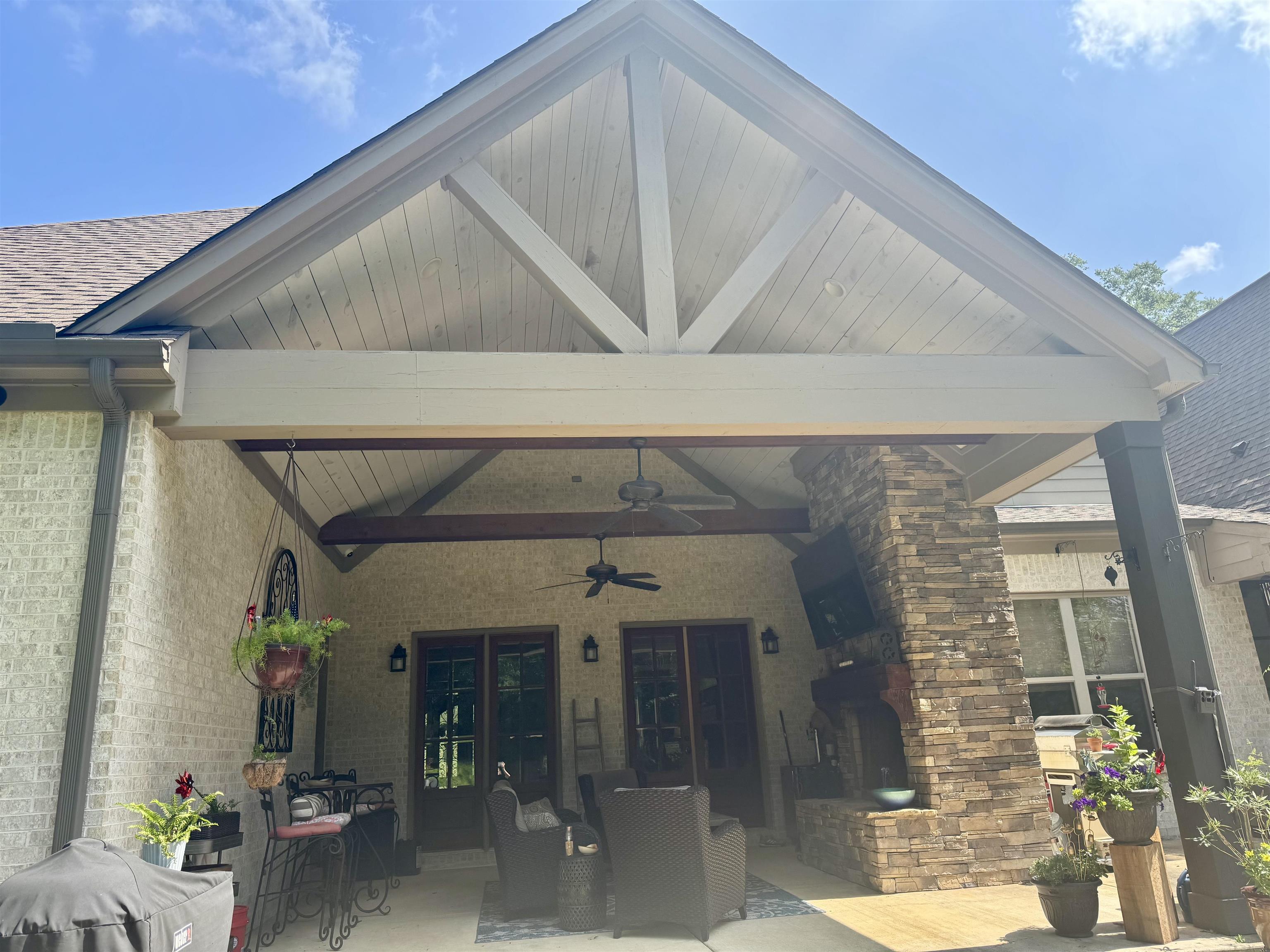 10879 Latting Road Eads, TN 38028 - Photo 2 of 40 View of patio featuring 2 ceiling fan and french doors