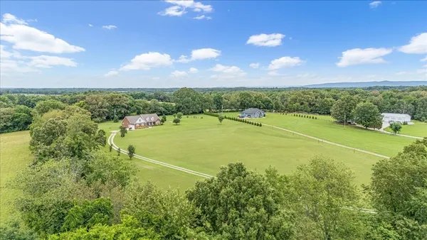 a building view with swimming pool and trees in the background