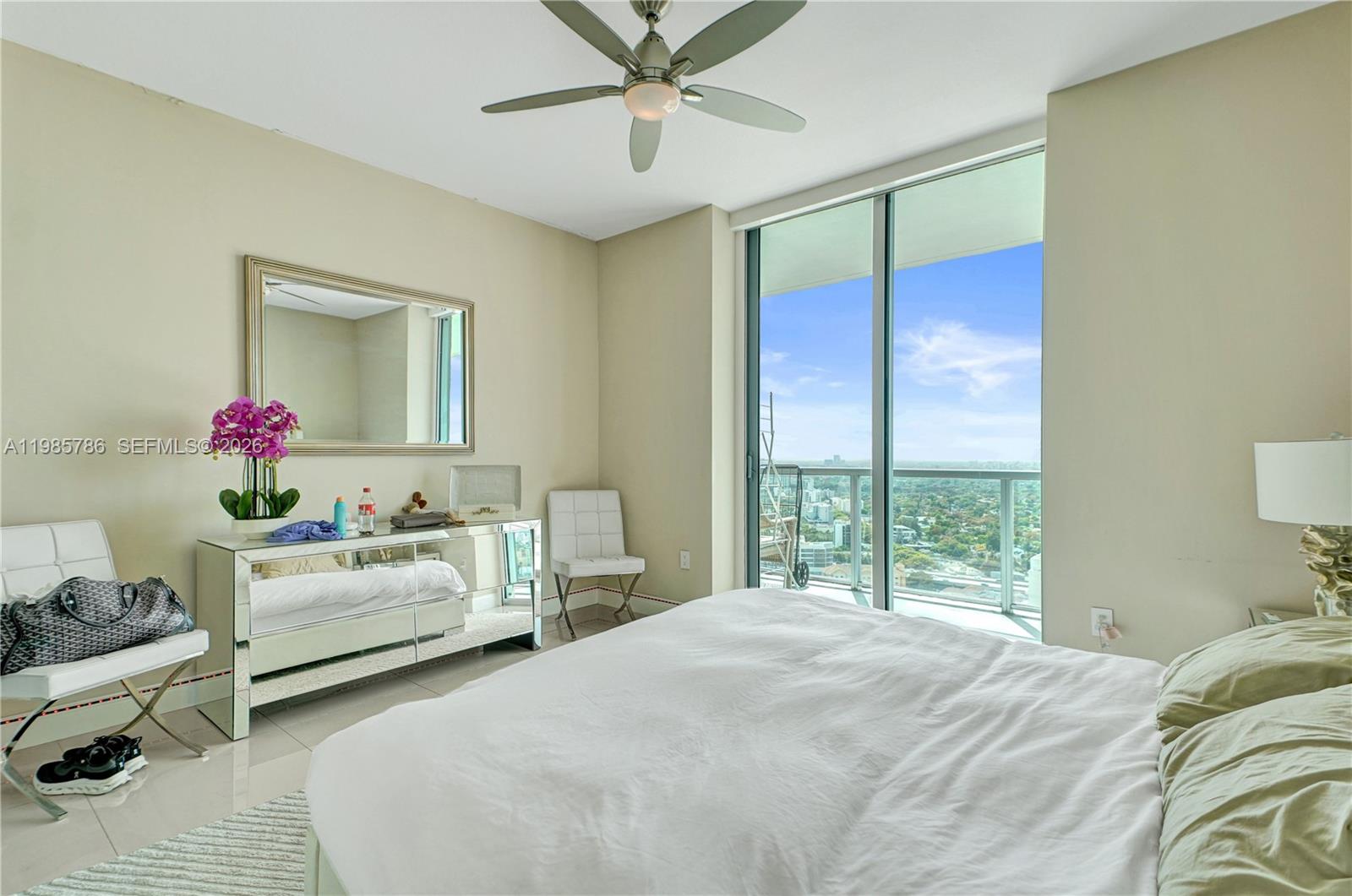 79 Southwest 12th Street, Unit 3412S Miami, FL 33130 - Photo 18 of 37 a bedroom with a bed and a window