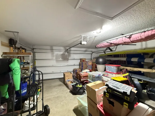 a storage room with furniture