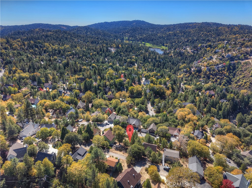139 Grass Valley Road Lake Arrowhead, CA 92352 - Photo 13 of 18 an aerial view of house with yard and mountain view in back