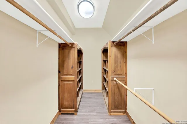 a view of entryway with wooden floor
