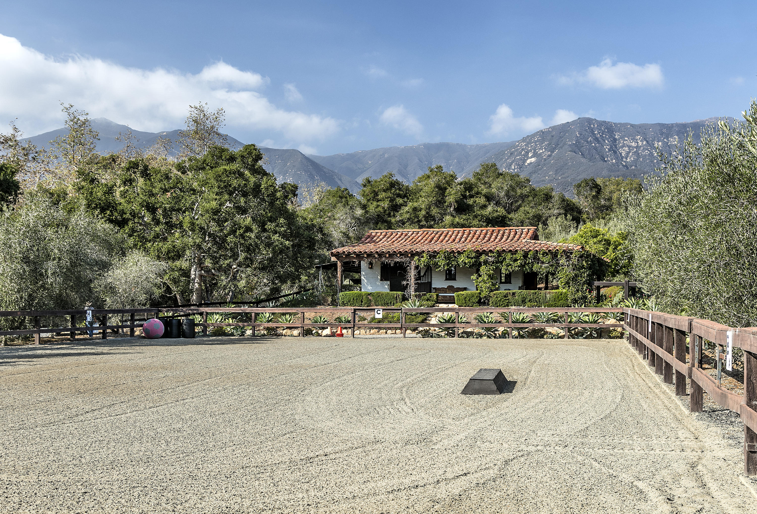 308 Ennisbrook Drive Montecito, CA 93108 - Photo 12 of 31 a view of swimming pool with outdoor seating and trees in the background