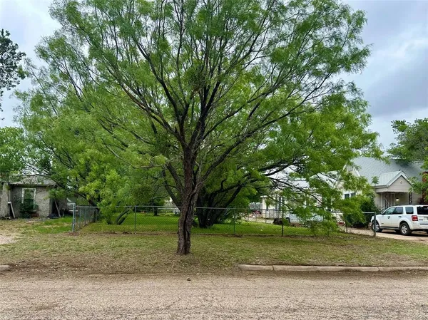 a view of a yard with plants and trees