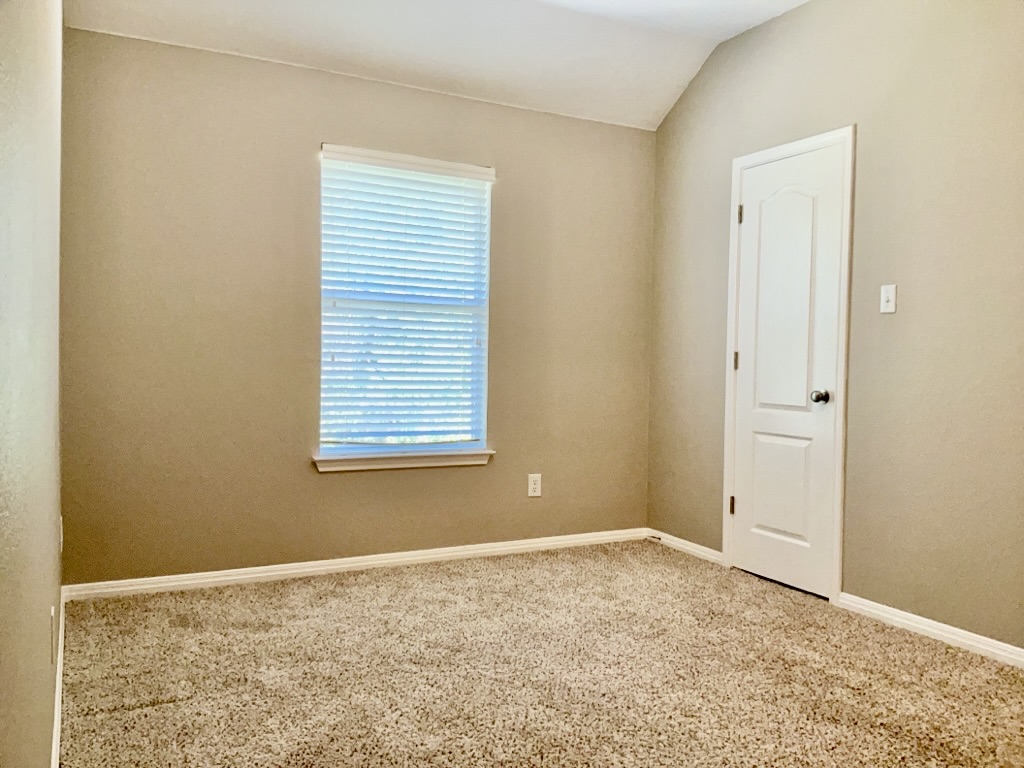 2518 Vestavia Ridge Lane Cedar Park, TX 78613 - Photo 15 of 23 Bedroom featuring light carpet and lofted ceiling