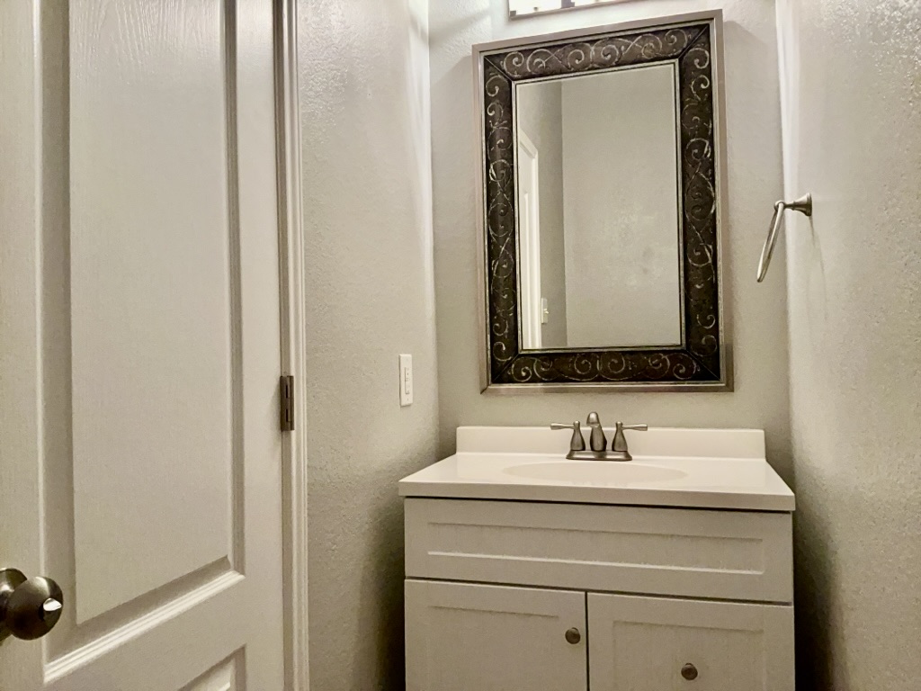 2518 Vestavia Ridge Lane Cedar Park, TX 78613 - Photo 17 of 23 Bathroom featuring a textured wall and vanity