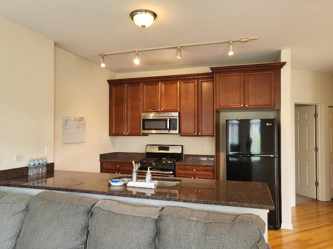 758 West 15th Street, Unit 3B Chicago, IL 60607 - Photo 7 of 30 a kitchen with stainless steel appliances granite countertop a refrigerator a stove top oven a sink and dishwasher