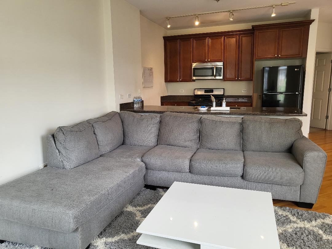 758 West 15th Street, Unit 3B Chicago, IL 60607 - Photo 8 of 30 a living room with furniture and a refrigerator
