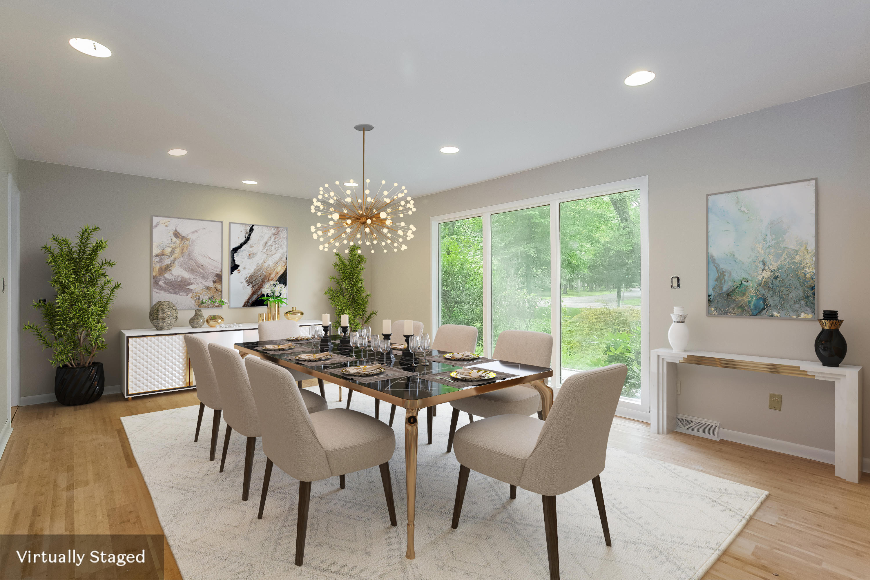92 Rolling Ridge Road Stamford, CT 06903 - Photo 6 of 34 a view of a dining room with furniture window and wooden floor