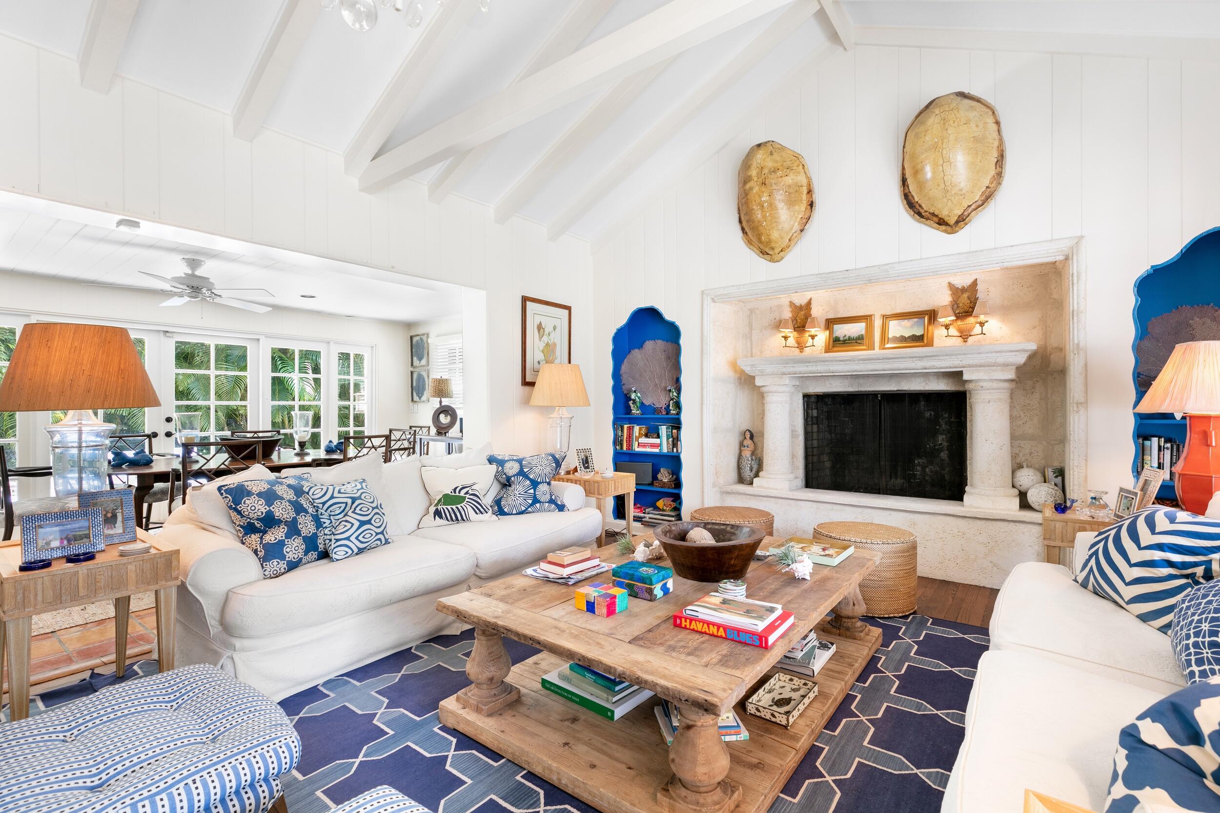 285 Orange Grove Road Palm Beach, FL 33480 - Photo 7 of 29 a living room with fireplace furniture and a fireplace