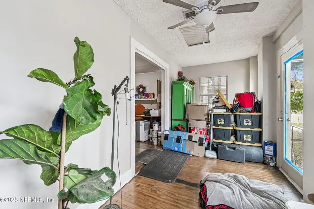 a living room filled with furniture and a potted plant