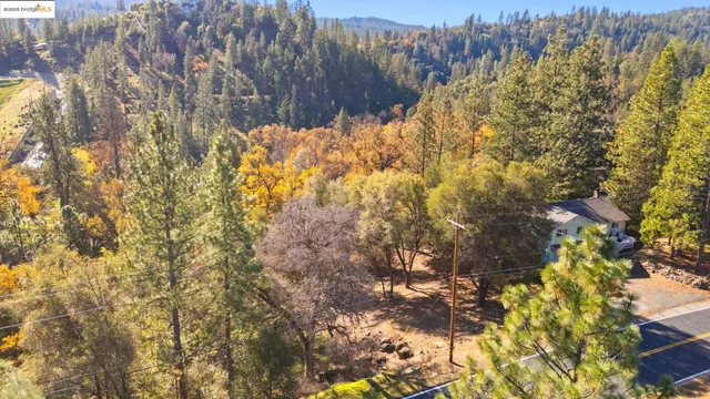 a view of a lake with a mountain in the background